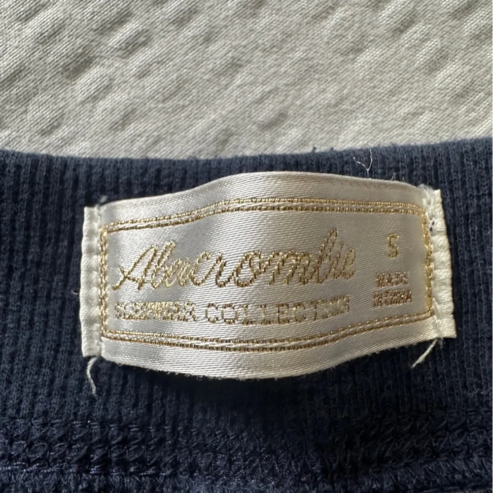 Abercrombie & Fitch Navy Velour Pajama Shorts Squirrel Embroidery Satin Bow S - Picture 4 of 7